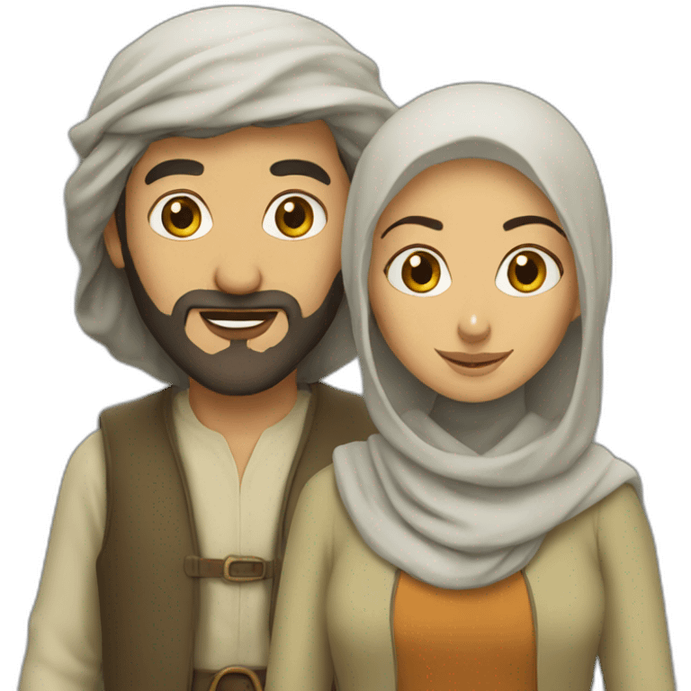 muslim hobbit man and woman emoji