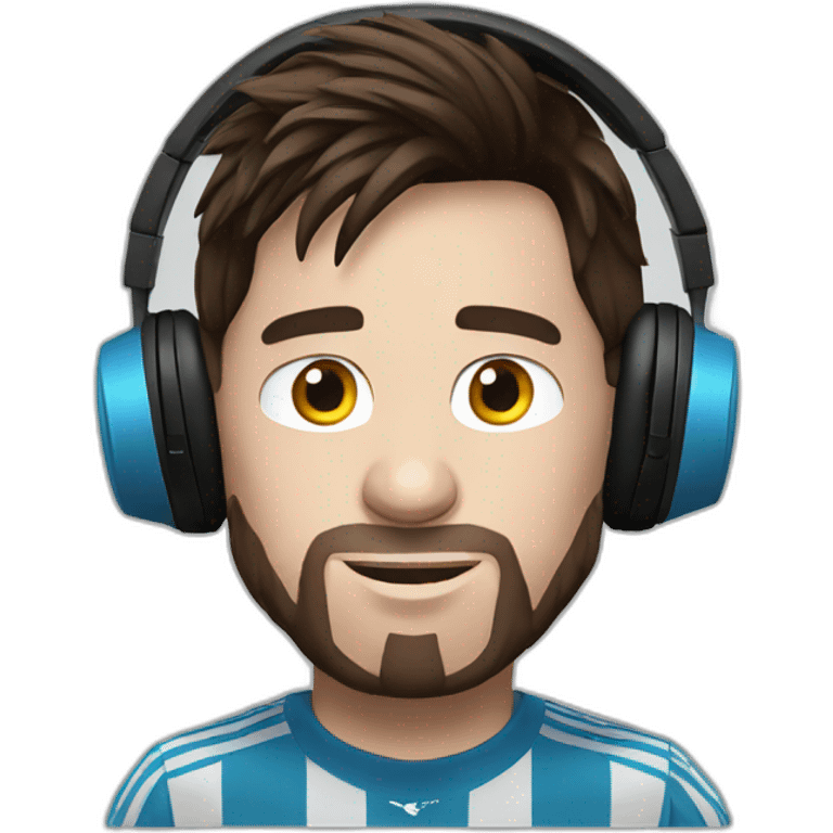 lionel messi wearing headphone emoji