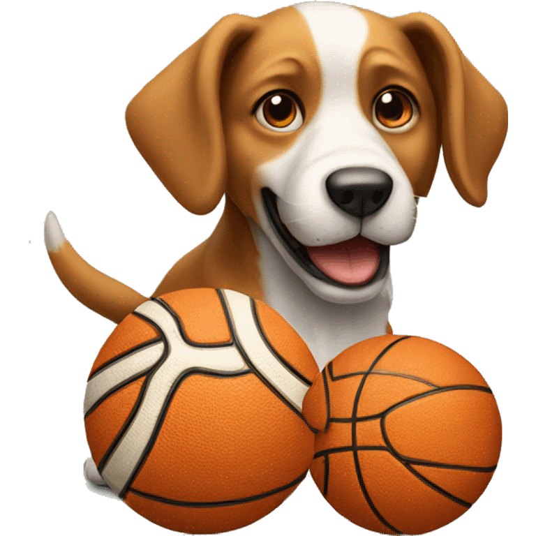 Dog playing basketball emoji