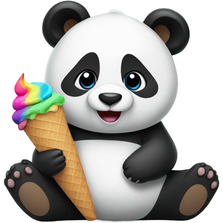 Panda eating ice cream emoji