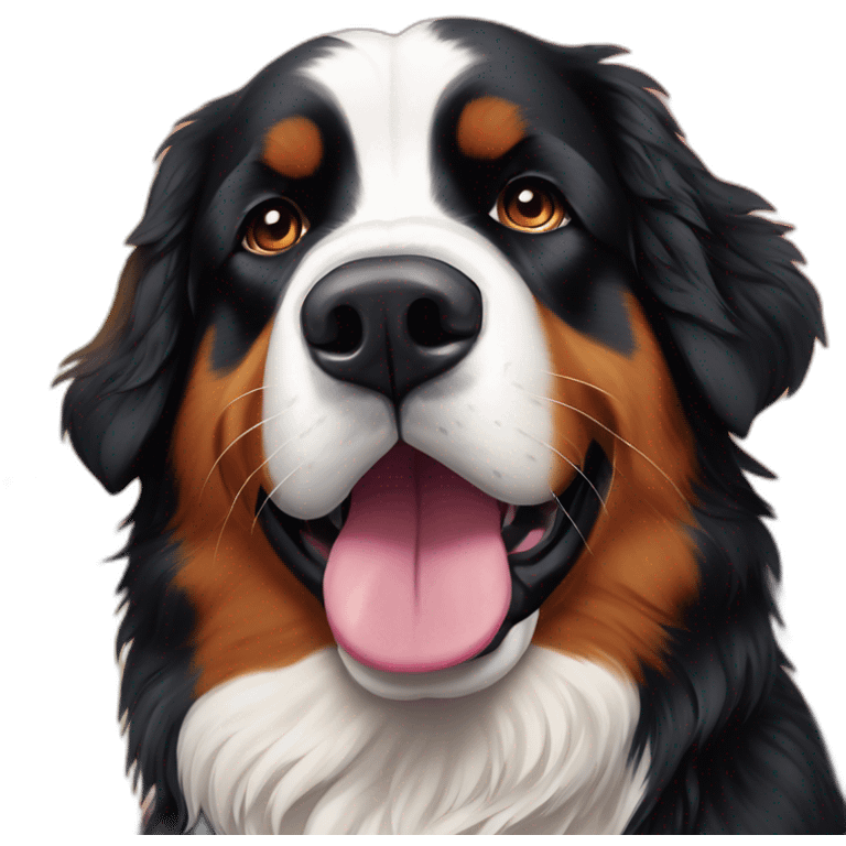 bernese mountain dog sunset mountain emoji