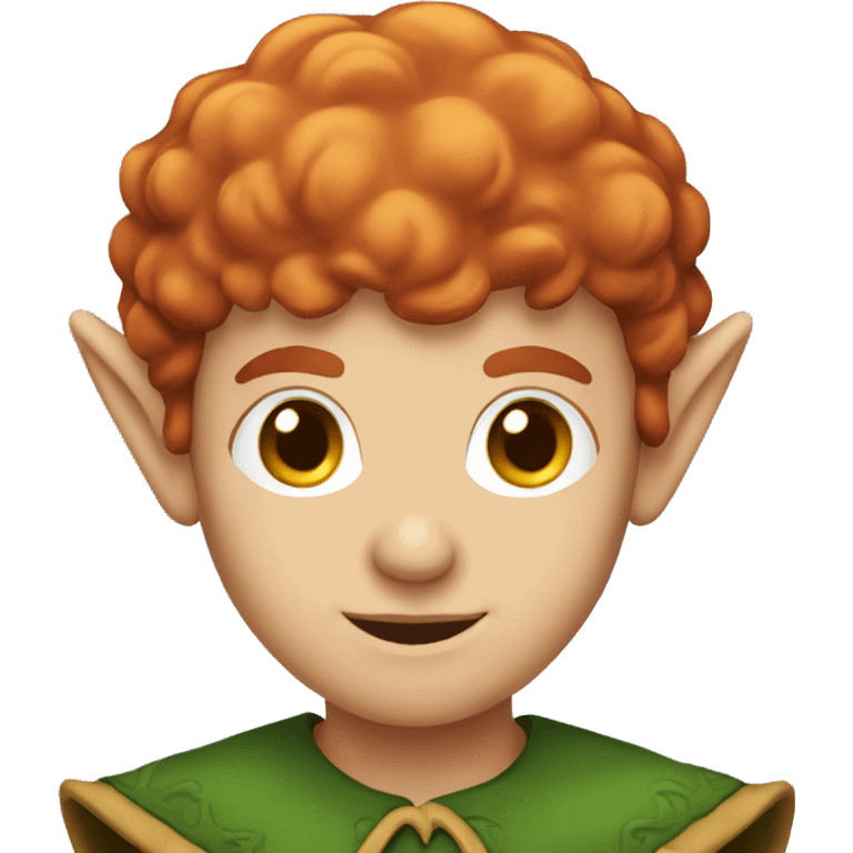 A red-haired elf with brown eyes emoji