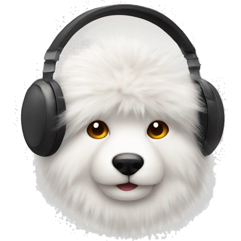 White fur earmuffs  emoji