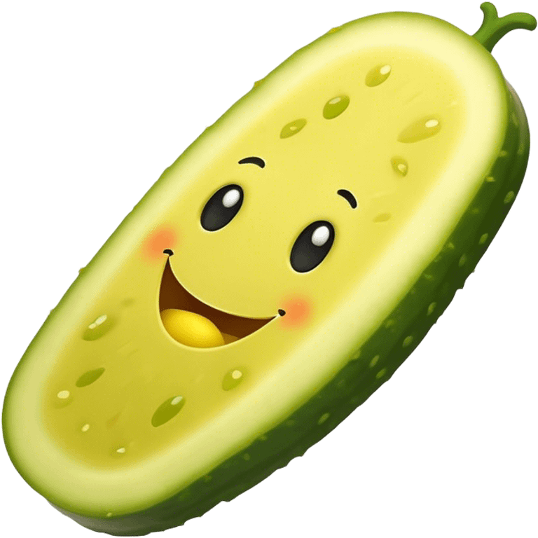 A pickle slice with a happy face emoji