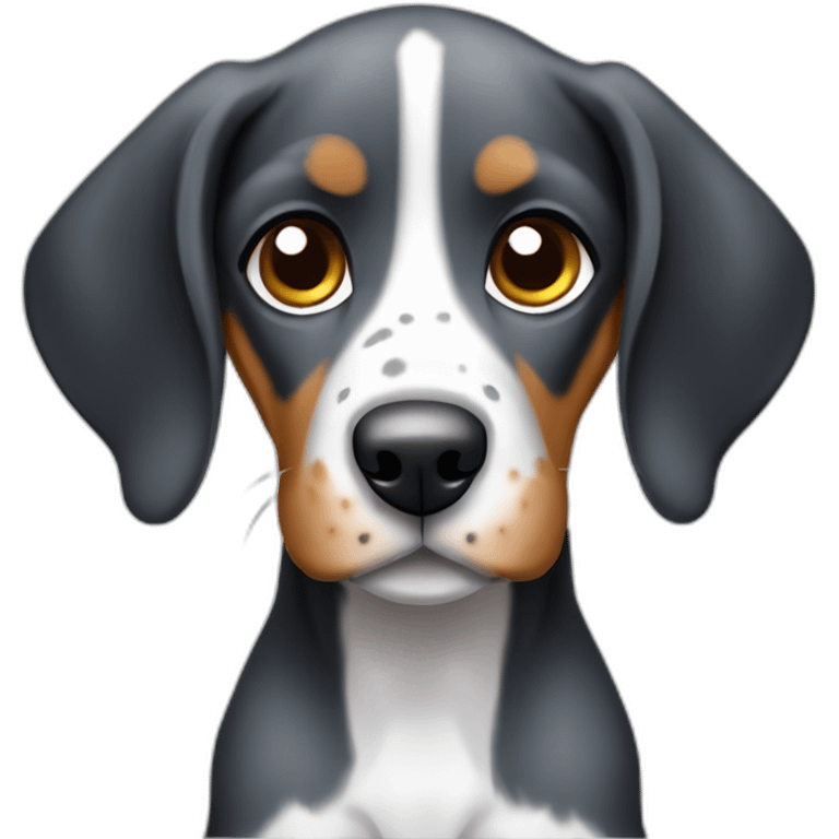 sitting puppy bluetick coonhound emoji