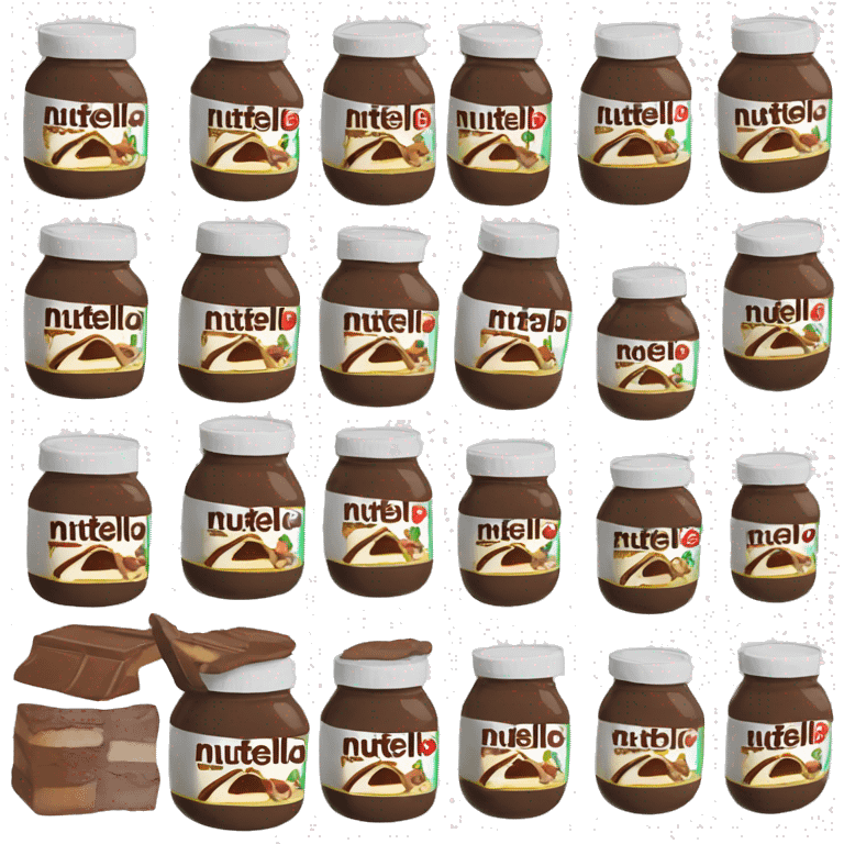 An open nutella jar with hand inside digging emoji