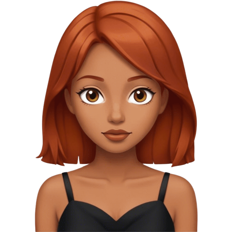 beautiful  blunt woman  with reddish blunt hair with black dress emoji