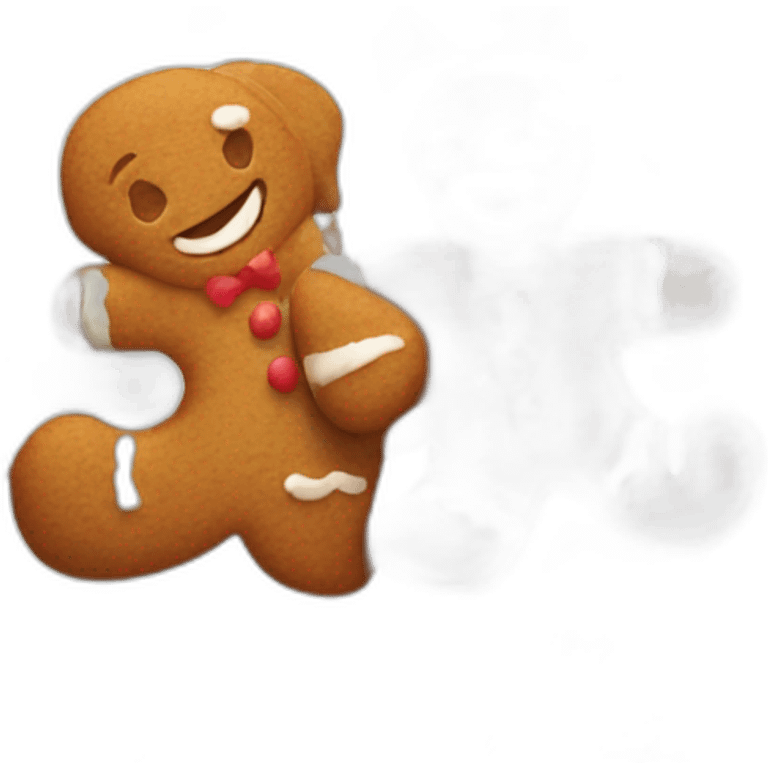 Happy cute gingerbread emoji