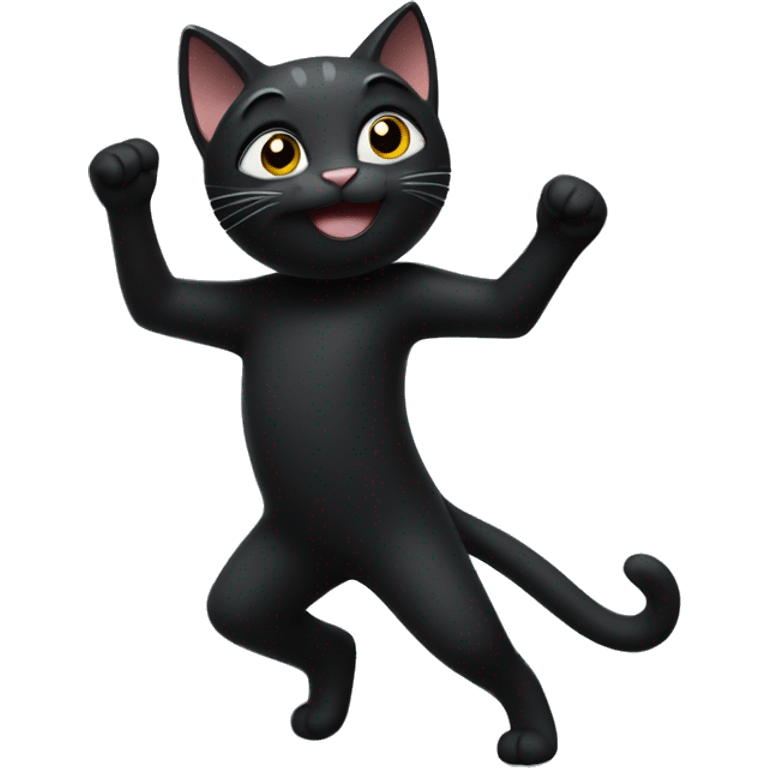 Black cat dancing emoji