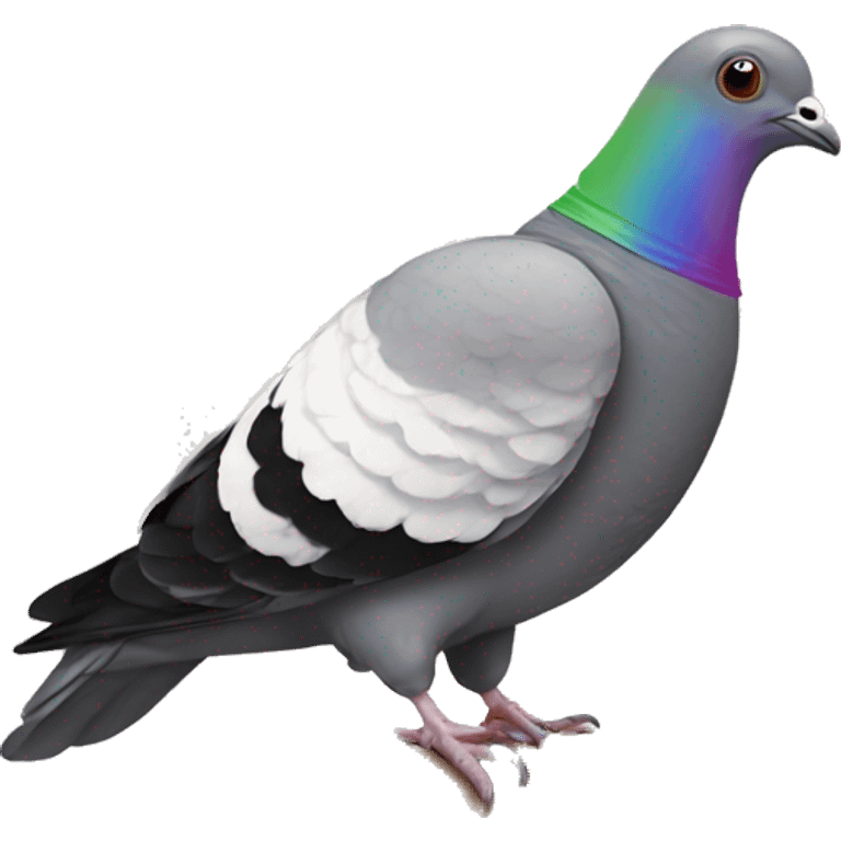 Pigeon with pride flag emoji