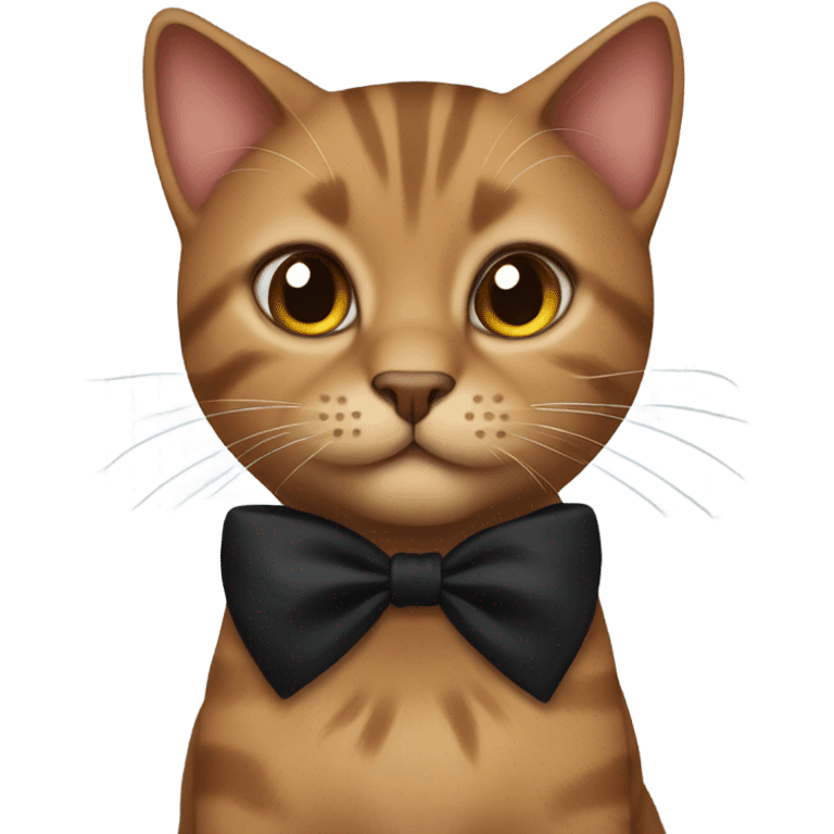 a brown cat with black bows emoji