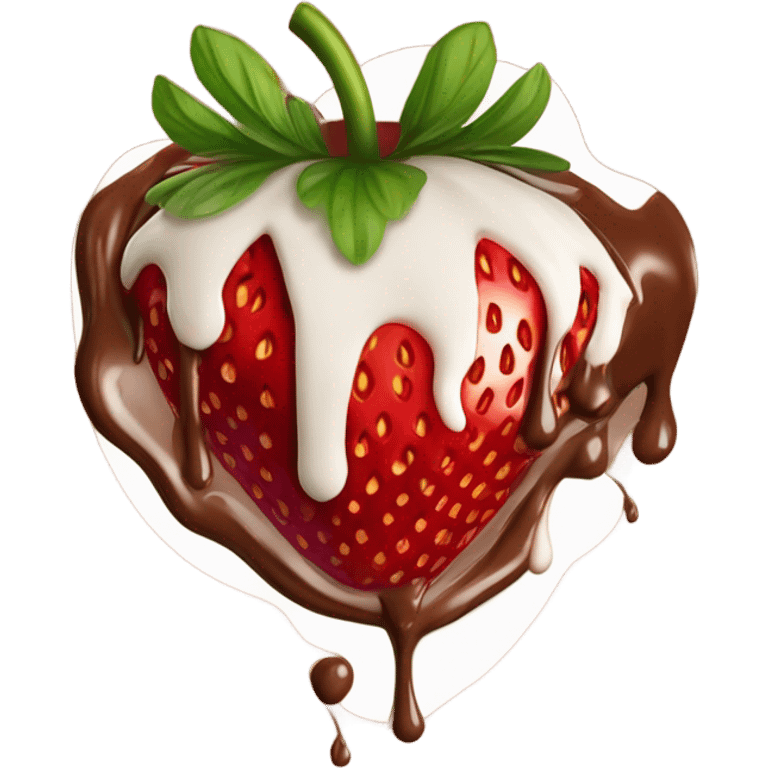 strawberry with chocolate emoji