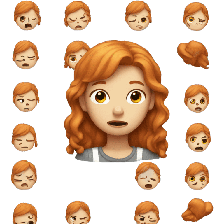 Broken hearted ginger girl  emoji