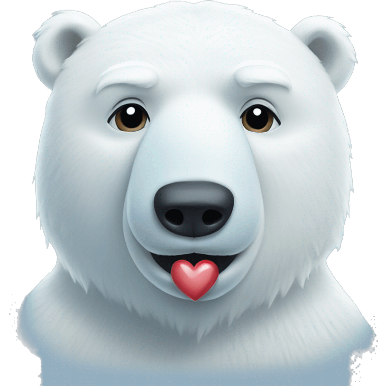 polar bear with a heart emoji