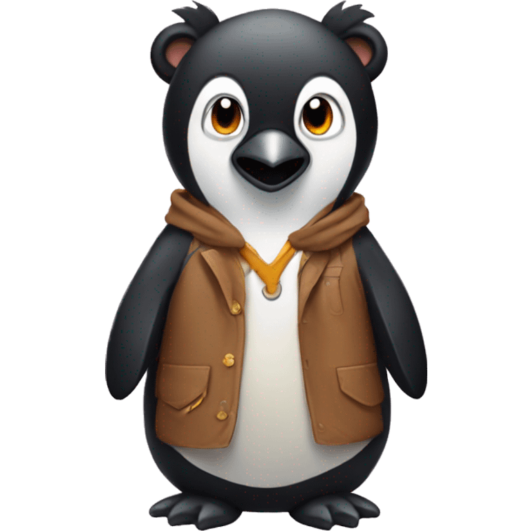 Penguin dress like a bear emoji