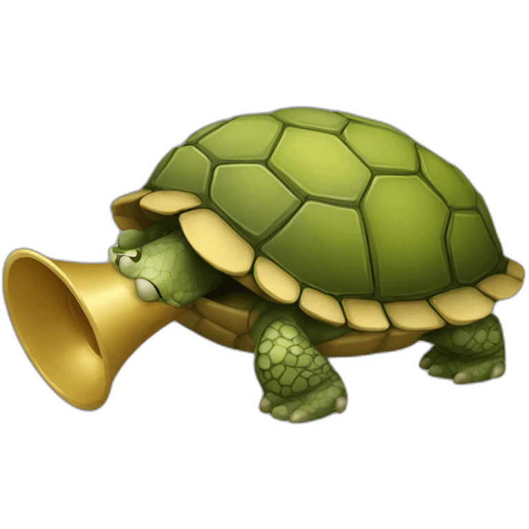 Tortue avec un tuba emoji