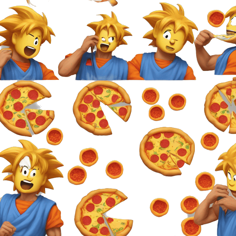 Goku eat pizza emoji