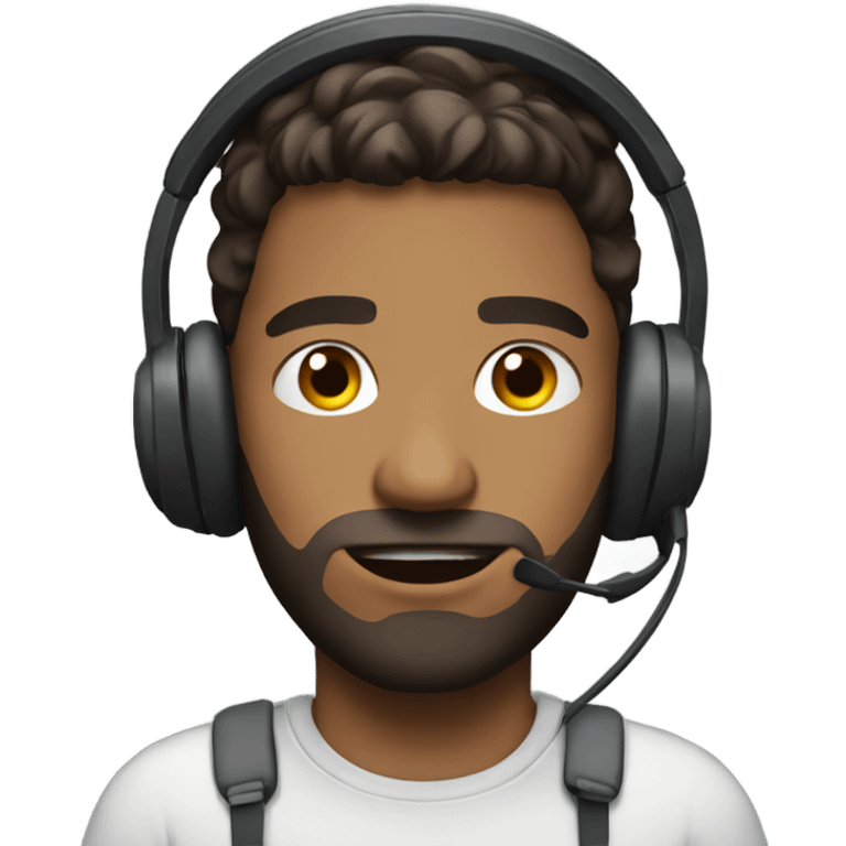 Intense guy with headset emoji