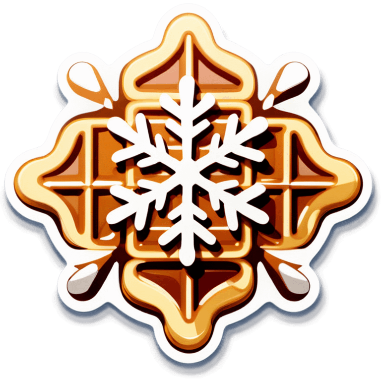 waffle with snowflake design beautiful finish emoji