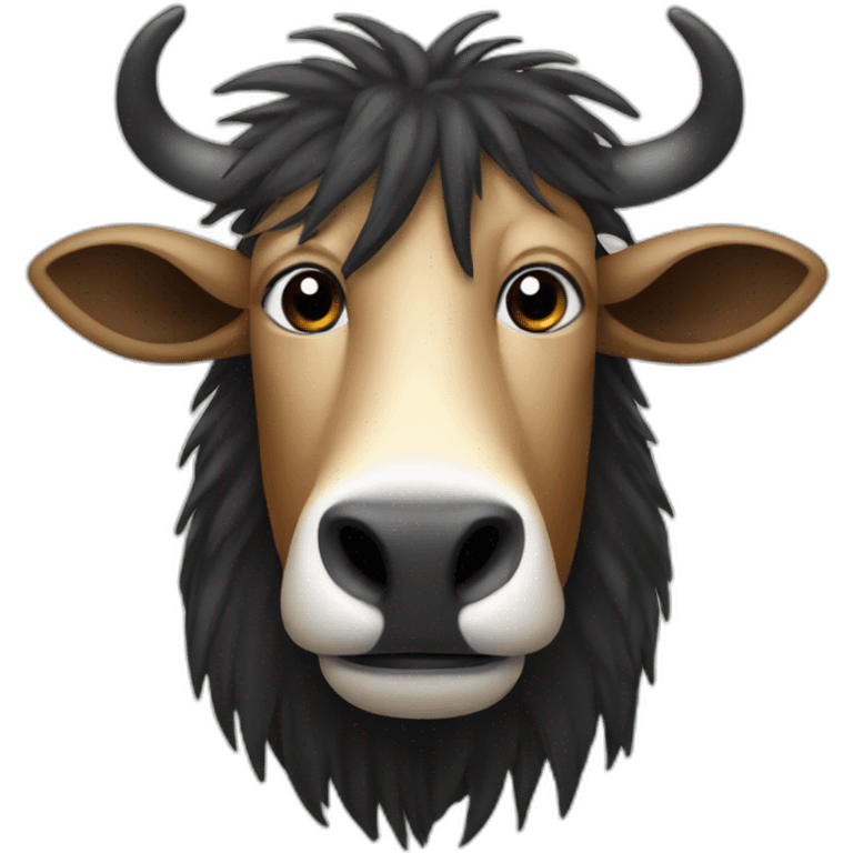 wildebeest with penguin face emoji