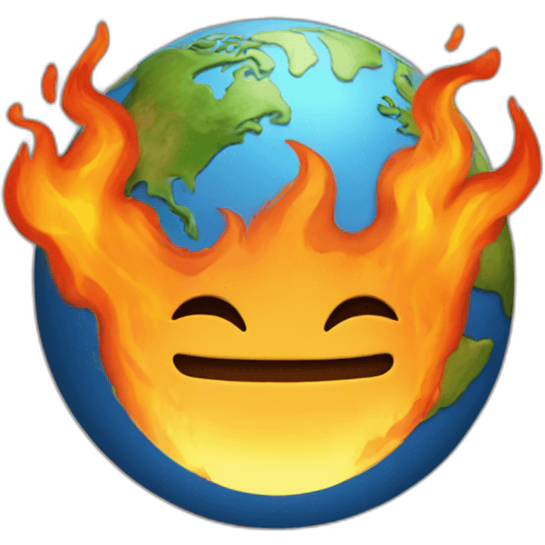 Earth on fire emoji