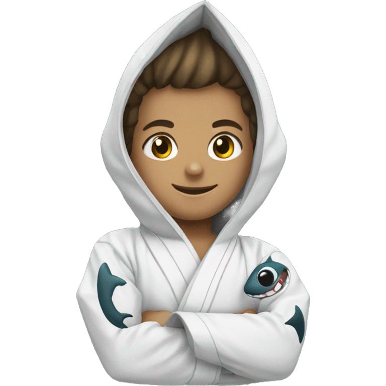 Shark-kid wearing a Jiu-Jitsu gi  emoji