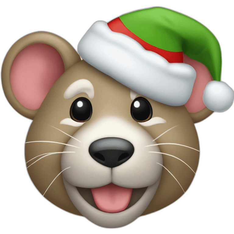 Maus mit Weihnachtsmütze  emoji