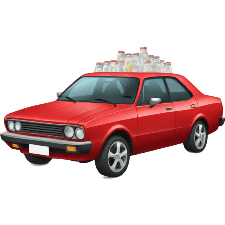 red toyota corolla and vodka emoji