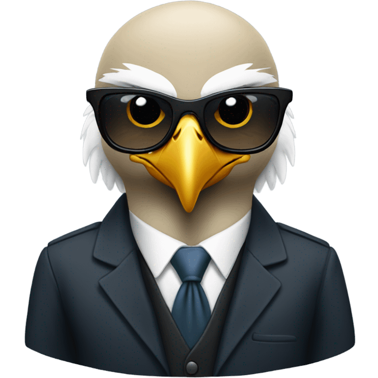 Bald eagle in suit and sunglasses emoji