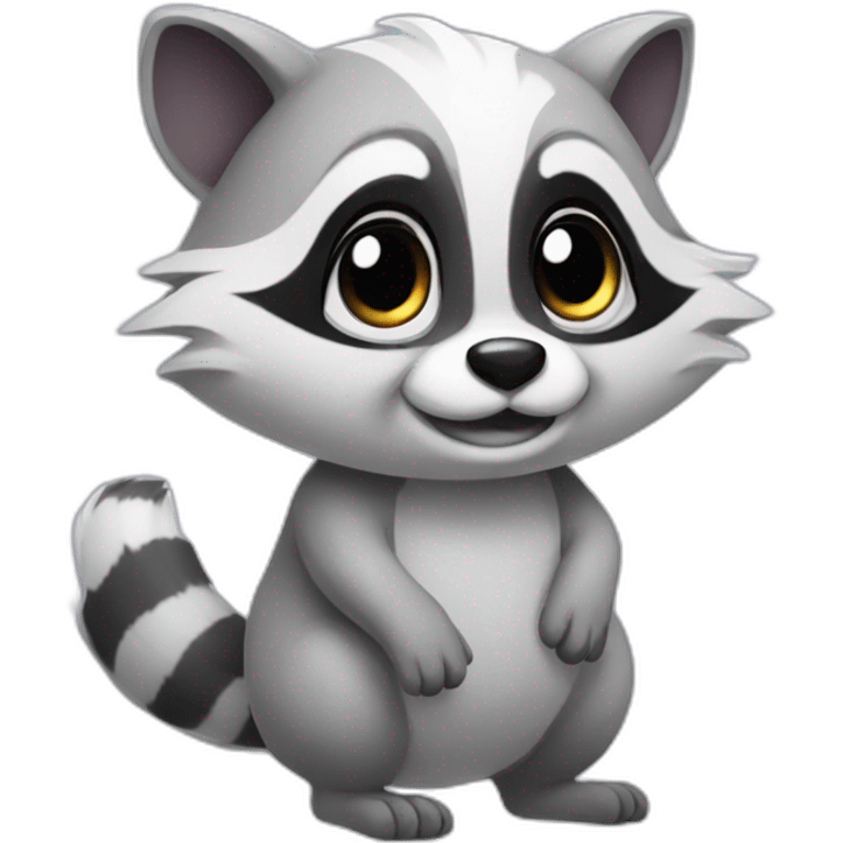 cute ghost racoon emoji