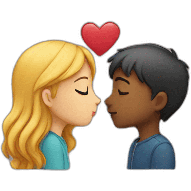 boy and girl kiss emoji