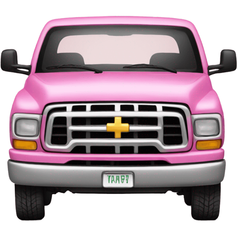 Pink pickup truck emoji