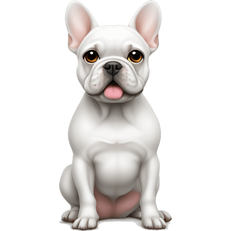 White Frenchie sitting emoji