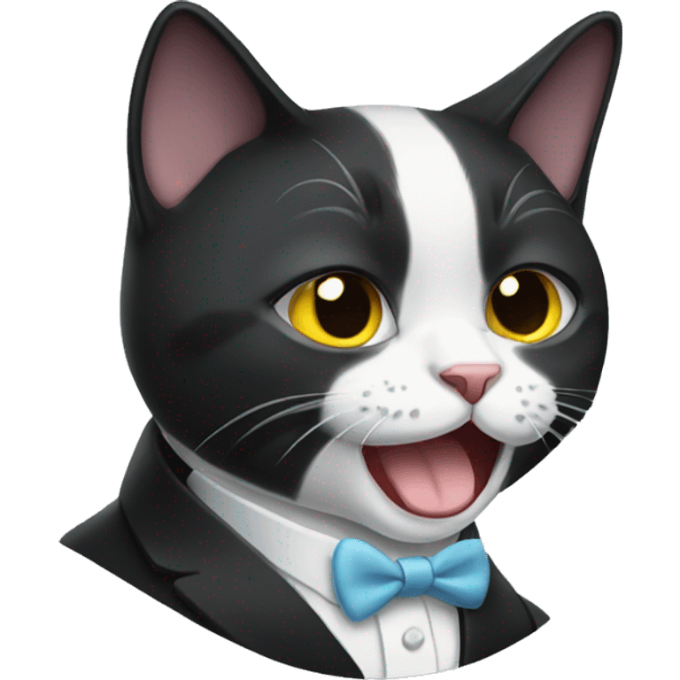 Tuxedo cat crying emoji emoji