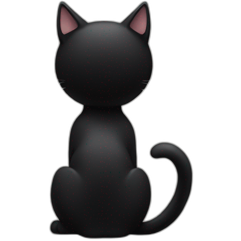 Black cat from behind emoji