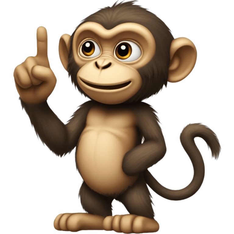 realistic Monkey pointing finger  emoji