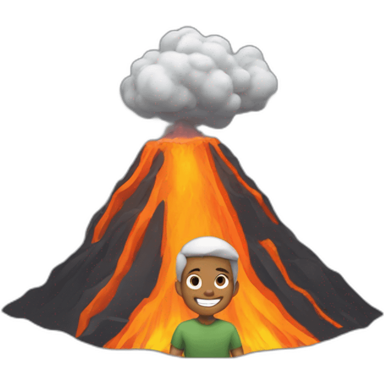 surprise boy with volcano on top emoji