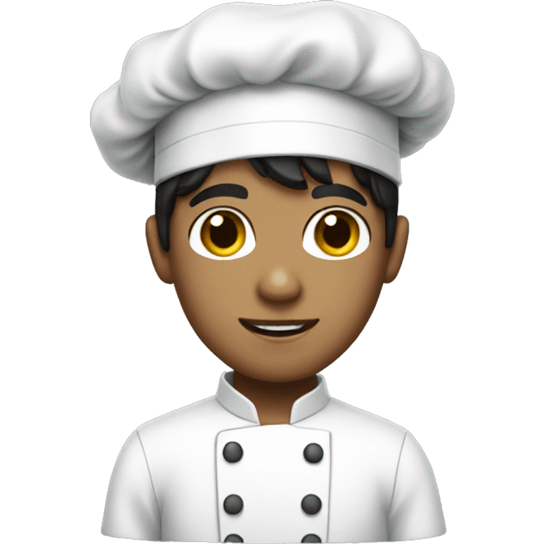 Boy with dark hair dressed as sous-chef  emoji