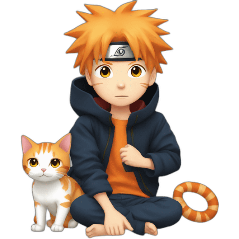 naruto kid with ginger cat emoji