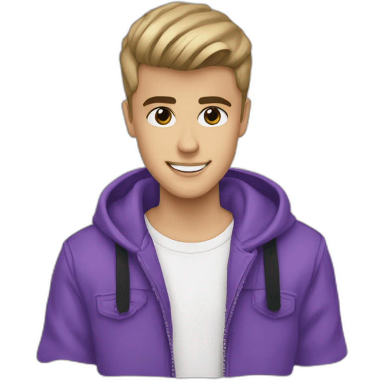 Justin Bieber with heart love emoji