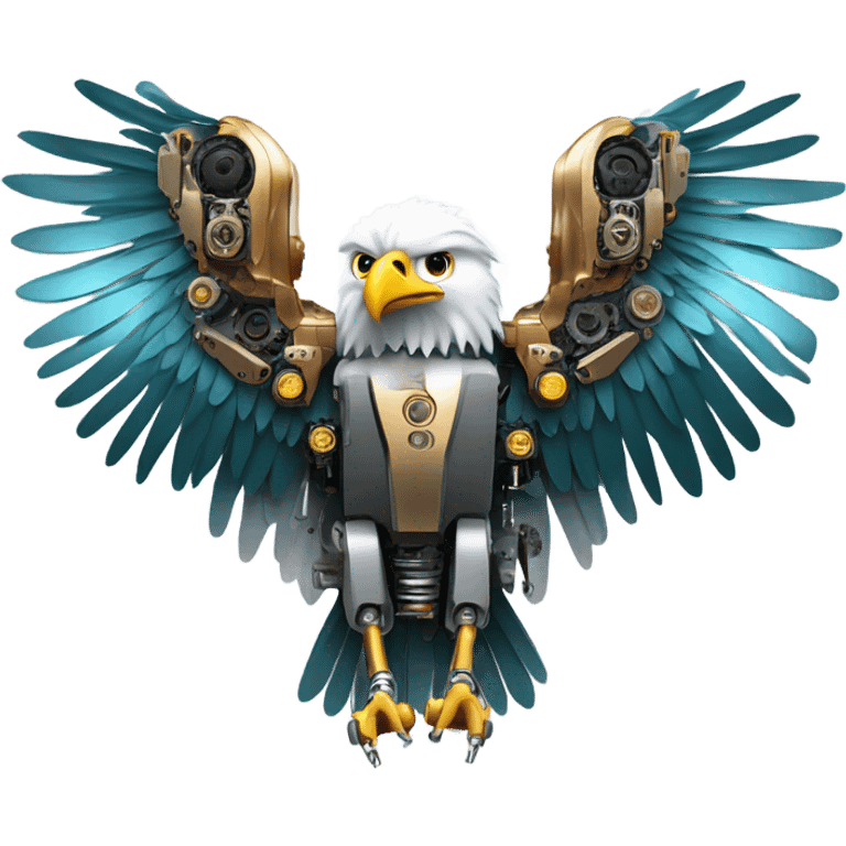 An eagle as a drone machine emoji