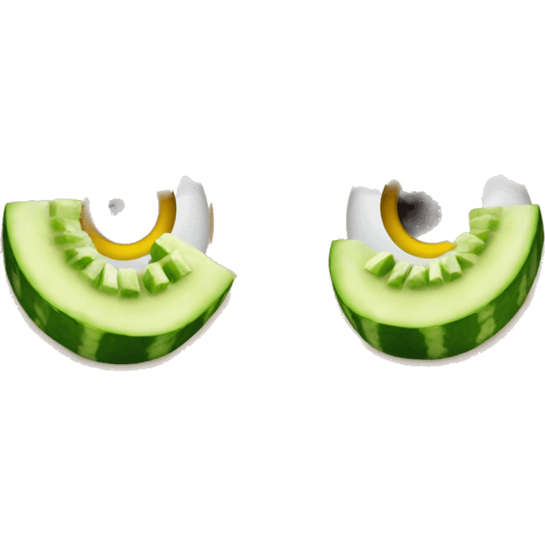 Smiley with cucumber on eyes emoji