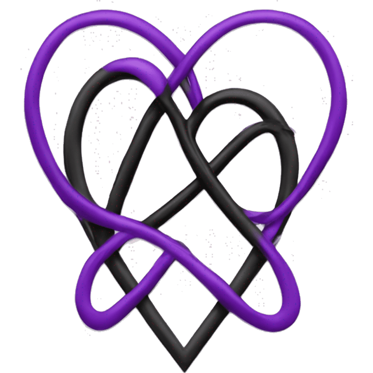 Purple heart with black, color infinity sign emoji