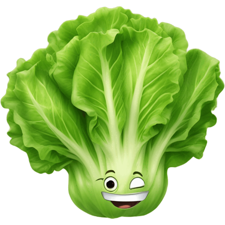 lettuce with happy face emoji