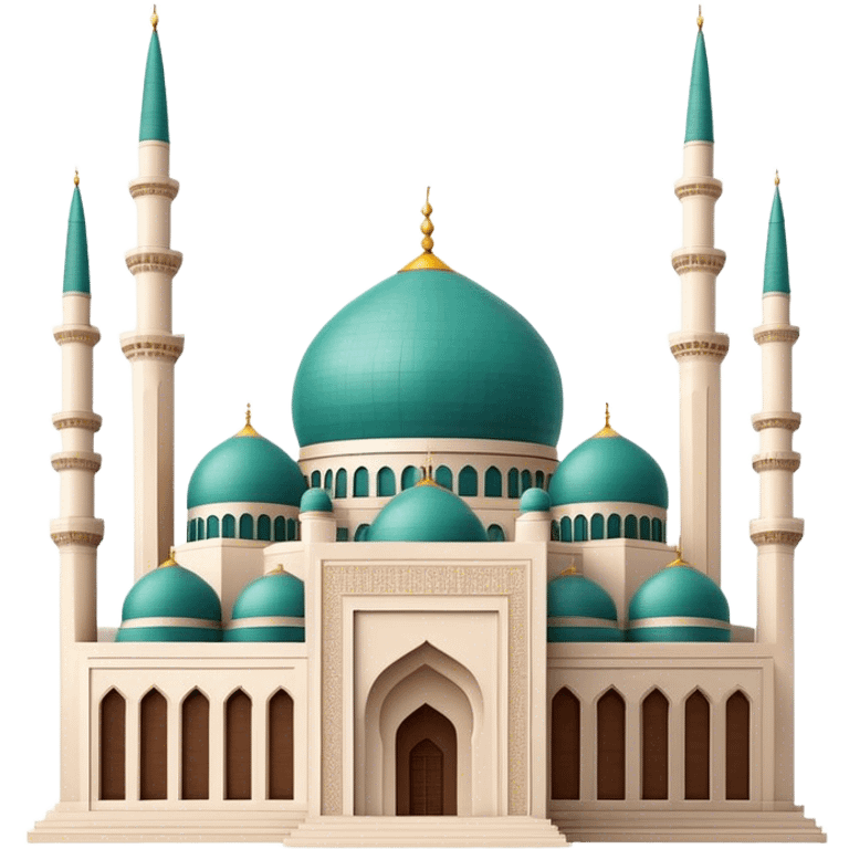 Cinematic Realistic Mohammad Al-Amin Mosque Landmark Emoji, showcasing the intricate architecture of the mosque rendered with rich textures and majestic, soft lighting. emoji