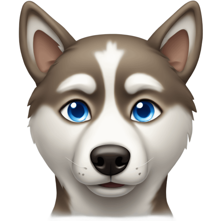 Tan husky with one blue eye and one brown eye emoji