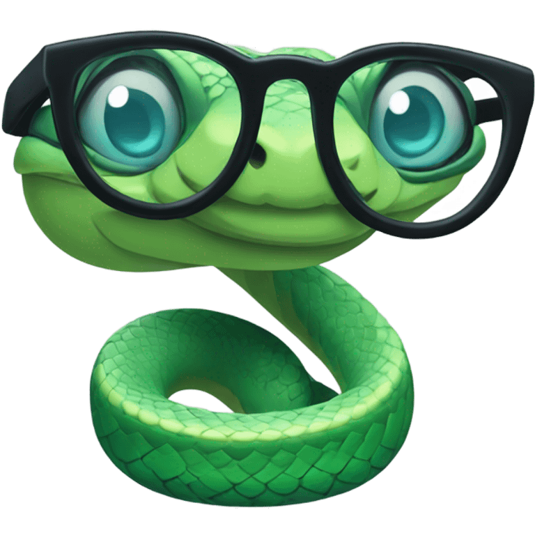 Snake wearing glasses emoji