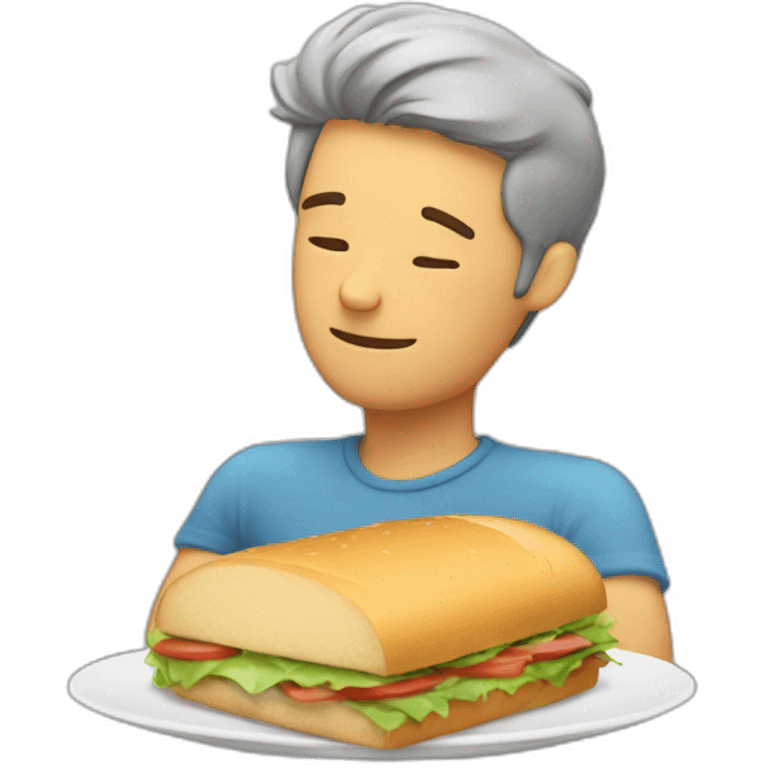 Guy dreaming about a sandwich  emoji