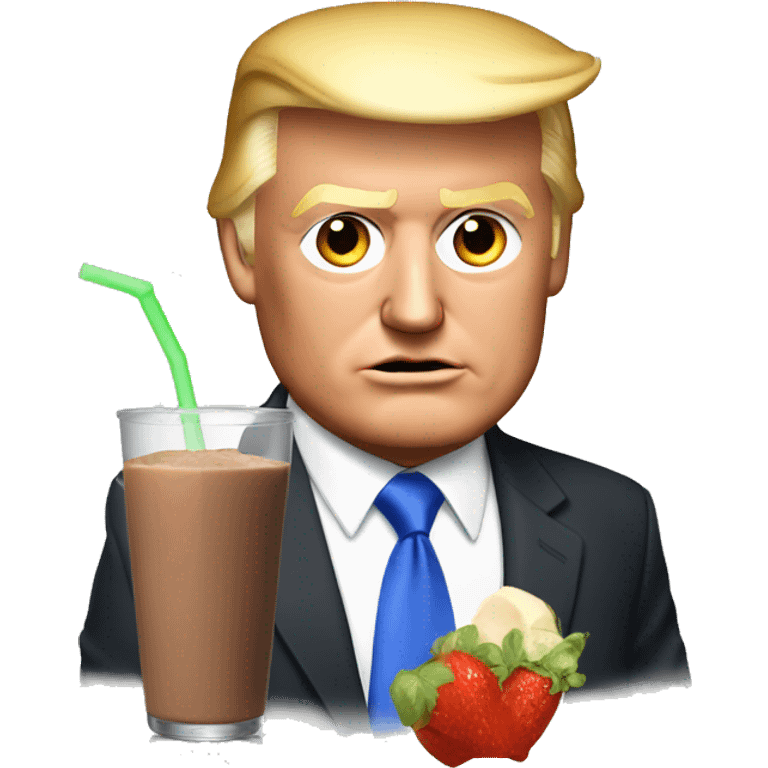 donald trump drinking a protein smoothi emoji