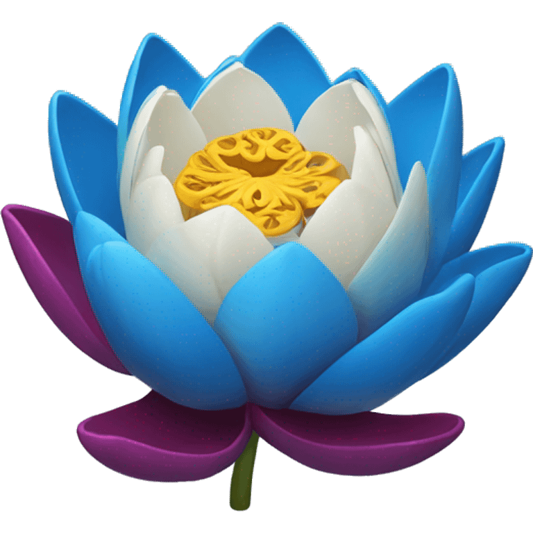 Flor de loto azul emoji